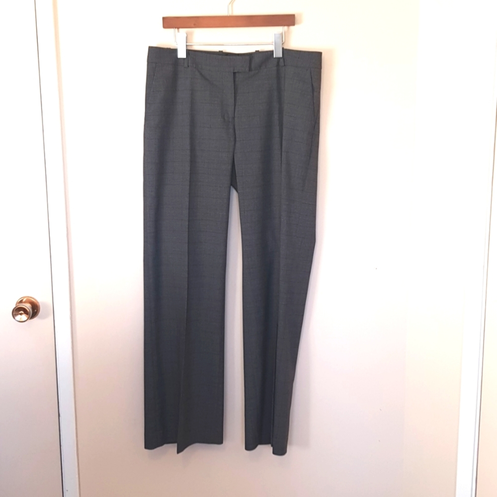 H&M Prince of Wales grey and red plaid wide leg trousers